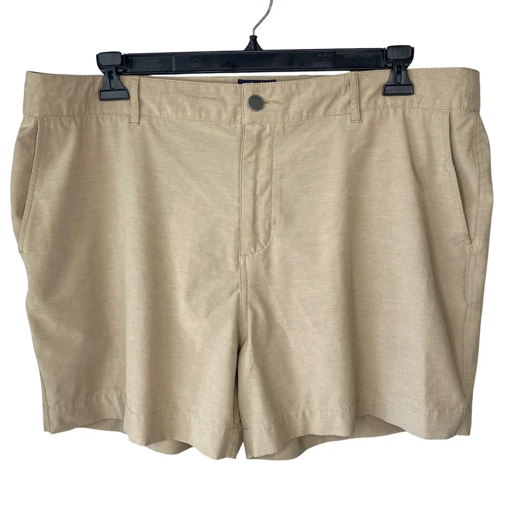 Faherty All Day Shorts Mens Khaki Tan Hybrid Performance Board Shorts‎ 40